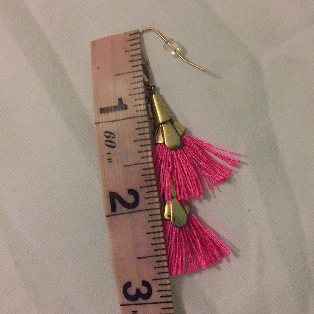2/$25⭐️ Tassel Boho Pink Statement Earrings - Picture 4 of 7